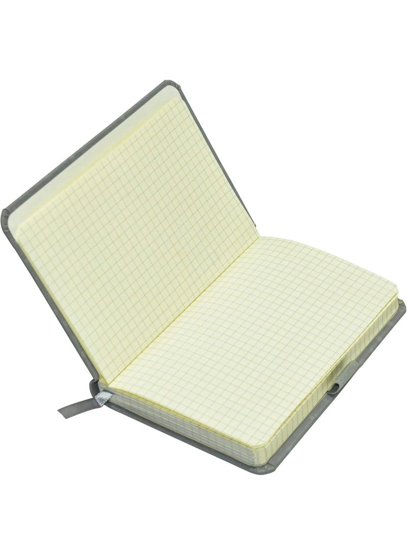 FIS Executive Ostrich Italian PU Cover Notebook, Ivory Paper, 5 mm Square With Elastic Band, Grey Color, 120 Sheets, Pen Holder and Gift Box, A6 Size - FSNBEX5MMA6GY - Image 2